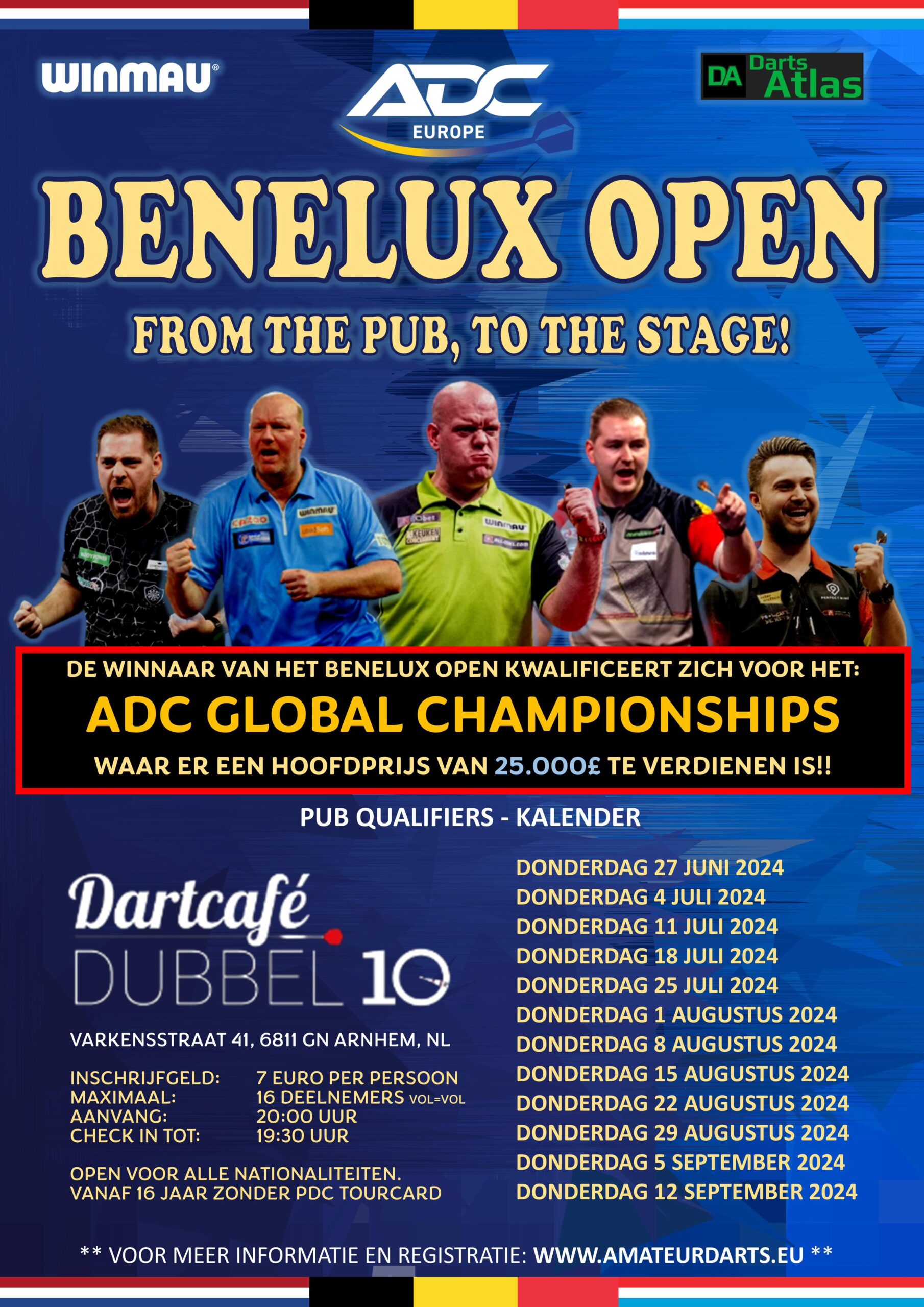 poster met datum van de pubqualifiers voor het ADC Global Championship